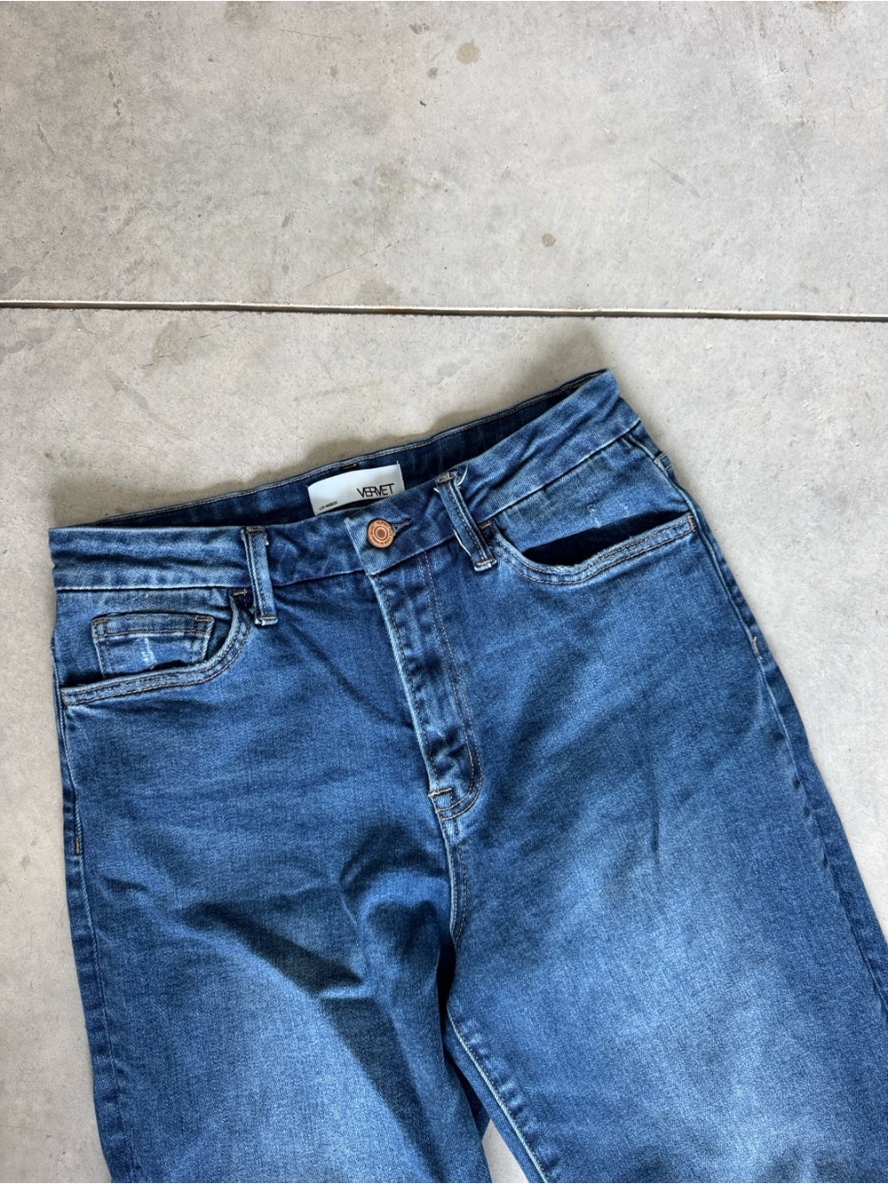 VERVET WOMEN'S DARK WASH HIGH RISE WIDE LEG DENIM JEANS SZ 29 - Picture 3 of 9